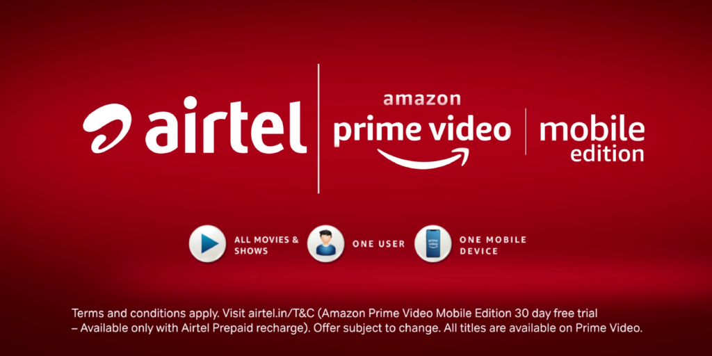 amazon prime with airtel prepaid